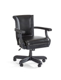 Black leather office chair suits any Brunswick Billiards Centennial Game Table in Black Wire Brush.
