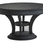 Brunswick Billiards Centennial Game Table in Black Wire Brush with pedestal and metal ring.