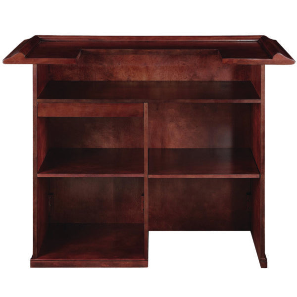 RAM Game Room 60" Bar - English Tudor features shelves, open storage, and a paneled front.