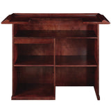 RAM Game Room 60" Bar - English Tudor features shelves, open storage, and a paneled front.