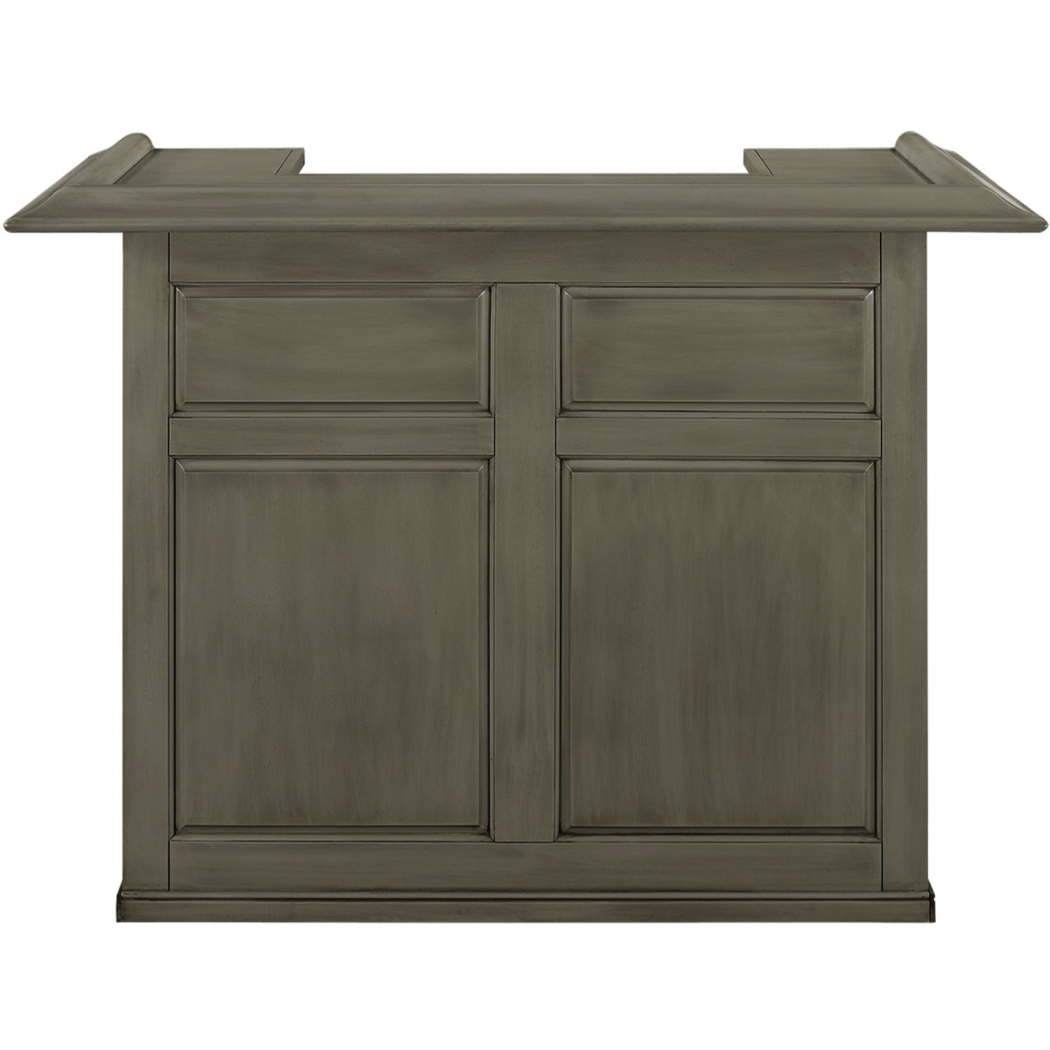 RAM Game Room 60" Bar in slate with raised edges, paneled front, and removable shelf.