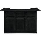 RAM Game Room 72" Bar - Black: a black wooden bar with paneled front and flat top.