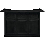 RAM Game Room 72" Bar - Black: a black wooden bar with paneled front and flat top.