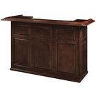 RAM Game Room 72" Bar in Cappuccino features a paneled front and raised countertop.
