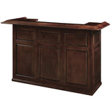 RAM Game Room 72" Bar in Cappuccino features a paneled front and raised countertop.