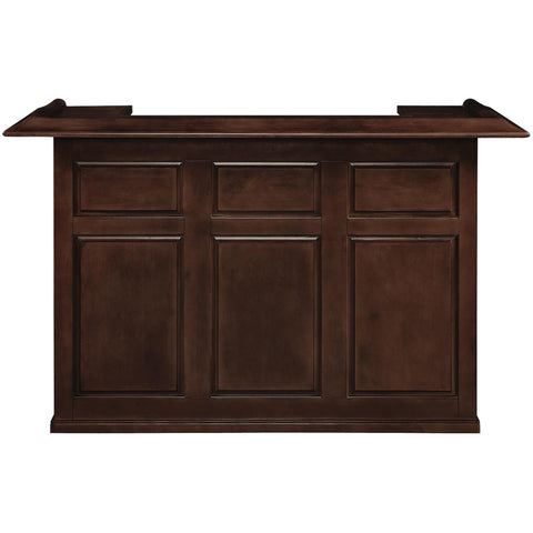 RAM Game Room 72" Bar in cappuccino with a paneled front and flat countertop.