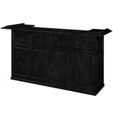 RAM Game Room 84" Bar in black with raised edges, paneled front, and hidden storage.