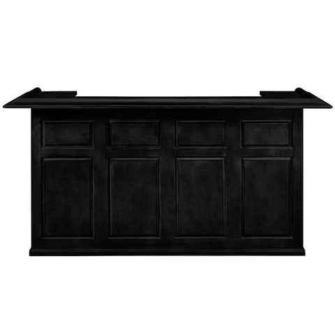 RAM Game Room 84" Bar in black with paneled front, wide top, and built-in storage.