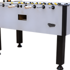 Tornado Elite II Foosball Table in Argent Frost with black legs and Elite label.