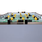 Close-up of a Tornado Elite II Foosball Table in Argent Frost with yellow and black rods.