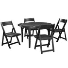 RAM Game Room 48" Folding Game Table - Black with four matching folding chairs arranged around it.