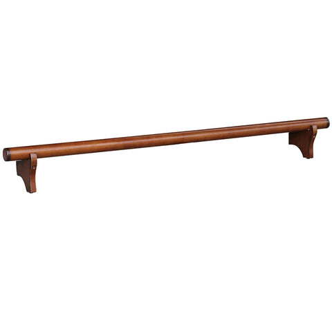 RAM Game Room 60" Dry Bar Foot Rail in chestnut finish, shown on a white background.