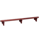 RAM Game Room 72" Dry Bar Foot Rail in English Tudor finish, mounted horizontally.
