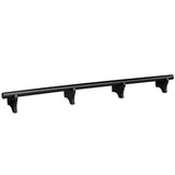 RAM Game Room 84" Dry Bar Foot Rail in black, shown mounted on four brackets.
