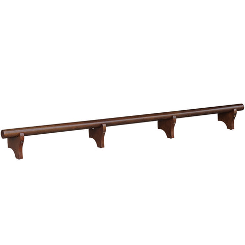 RAM Game Room 84" Dry Bar Foot Rail in cappuccino finish, shown on white background.