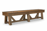 The Brunswick Billiards Botanic 12' Shuffleboard Table adds style to any modern game room.