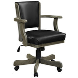 RAM Game Room Swivel Game Chair in Slate with armrests, casters, and padded seat.