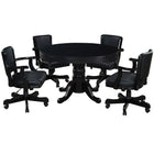 RAM Game Room 48" Black Game Table with padded vinyl top and chairs.