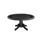 RAM Game Room 60" 2-in-1 black game table with padded vinyl and cup holders on wood base.