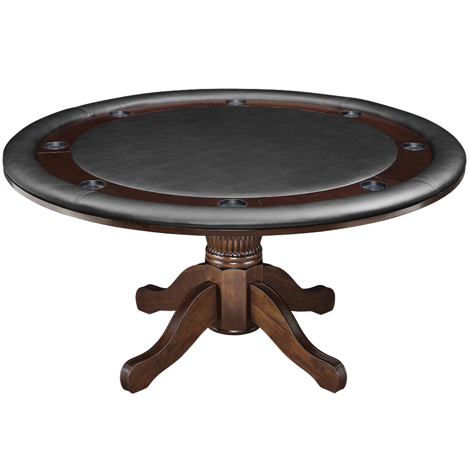 RAM Game Room 60" 2 In 1 Game Table with solid wood legs, black padded vinyl surface.