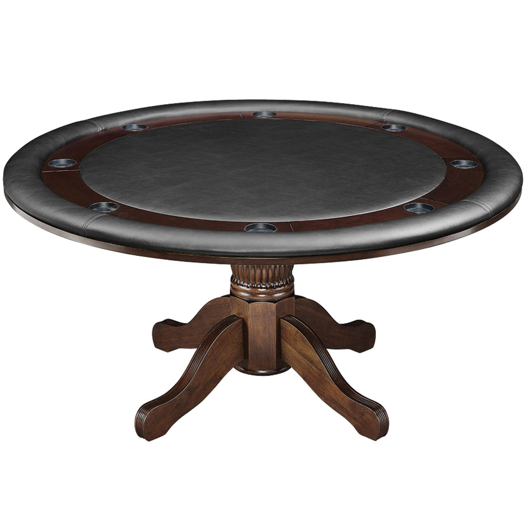 RAM Game Room 60" 2 In 1 Game Table with solid wood legs, black padded vinyl surface.