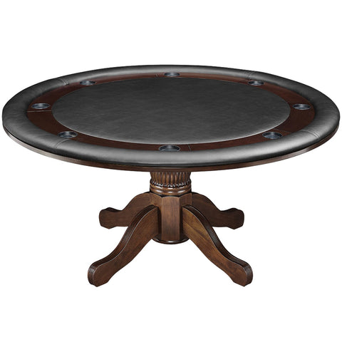 RAM Game Room 60" 2 In 1 Game Table with solid wood legs, black padded vinyl surface.