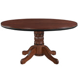 RAM Game Room 60" 2 In 1 Game Table in chestnut with pedestal base and four curved legs.