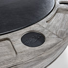 Brunswick Centennial Game Table in Rustic Grey with cup holders and spill-resistant surface.