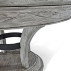 Close-up of the Brunswick Billiards Centennial Game Table base in Rustic Grey with curved legs.