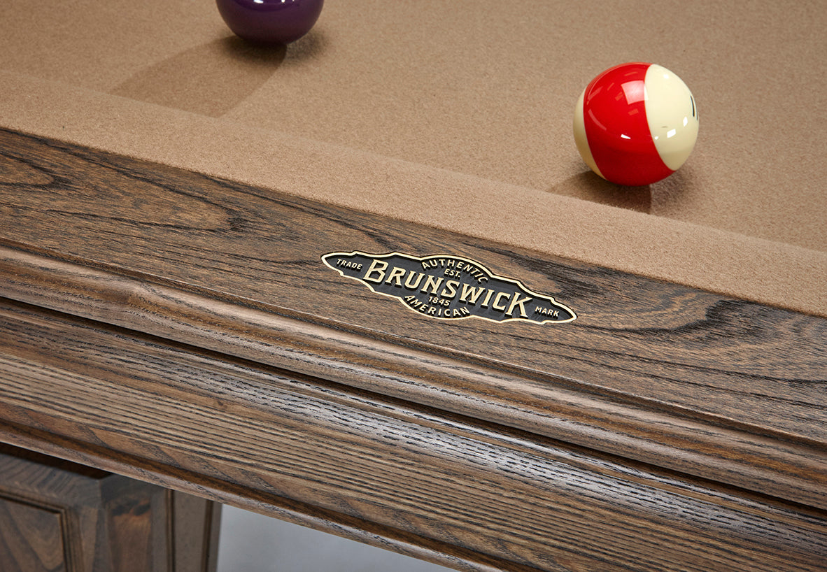 Brunswick Billiards Glenwood 7' Slate Pool Table in Coffee with tapered legs.