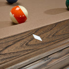 Brunswick Glenwood 7' Slate Pool Table in Coffee with billiard balls and diamond marker on rail.