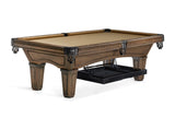 Brunswick Billiards Glenwood 7' slate pool table in coffee with tapered legs.