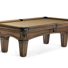 Brunswick Glenwood 7' Slate Pool Table in Coffee, solid wood with tan felt and black corners.