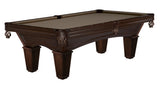 Brunswick Billiards Glenwood 9' Slate Pool Table in Espresso, isolated on white.