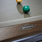 Close-up of a Brunswick Billiards Glenwood 7' Slate Pool Table in Matt Black with balls.