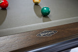 Close-up of a Brunswick Billiards Glenwood 7' Slate Pool Table in Matt Black with balls.