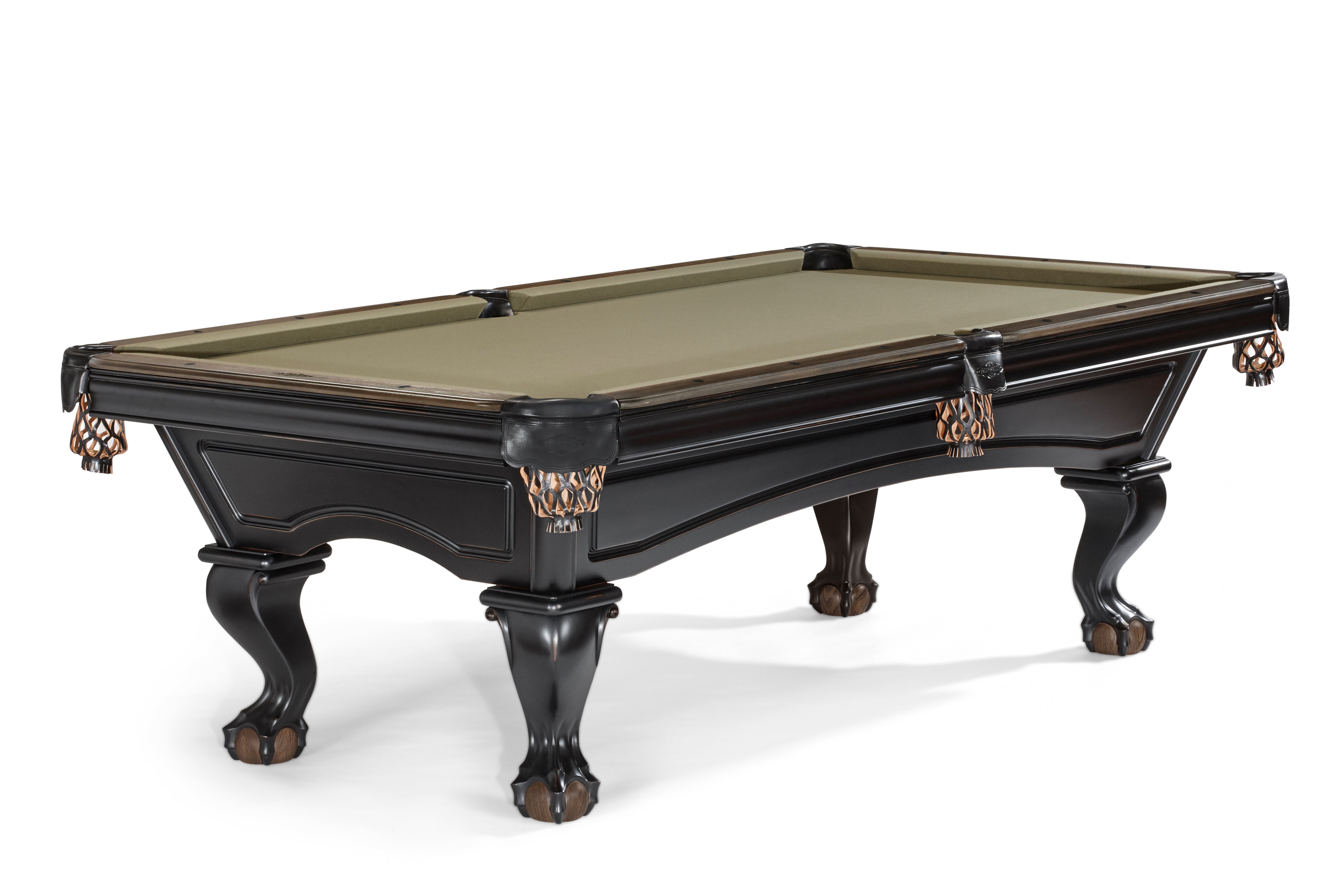 Brunswick Billiards Glenwood 7' Slate Pool Table in Matt Black, classic style with green felt.
