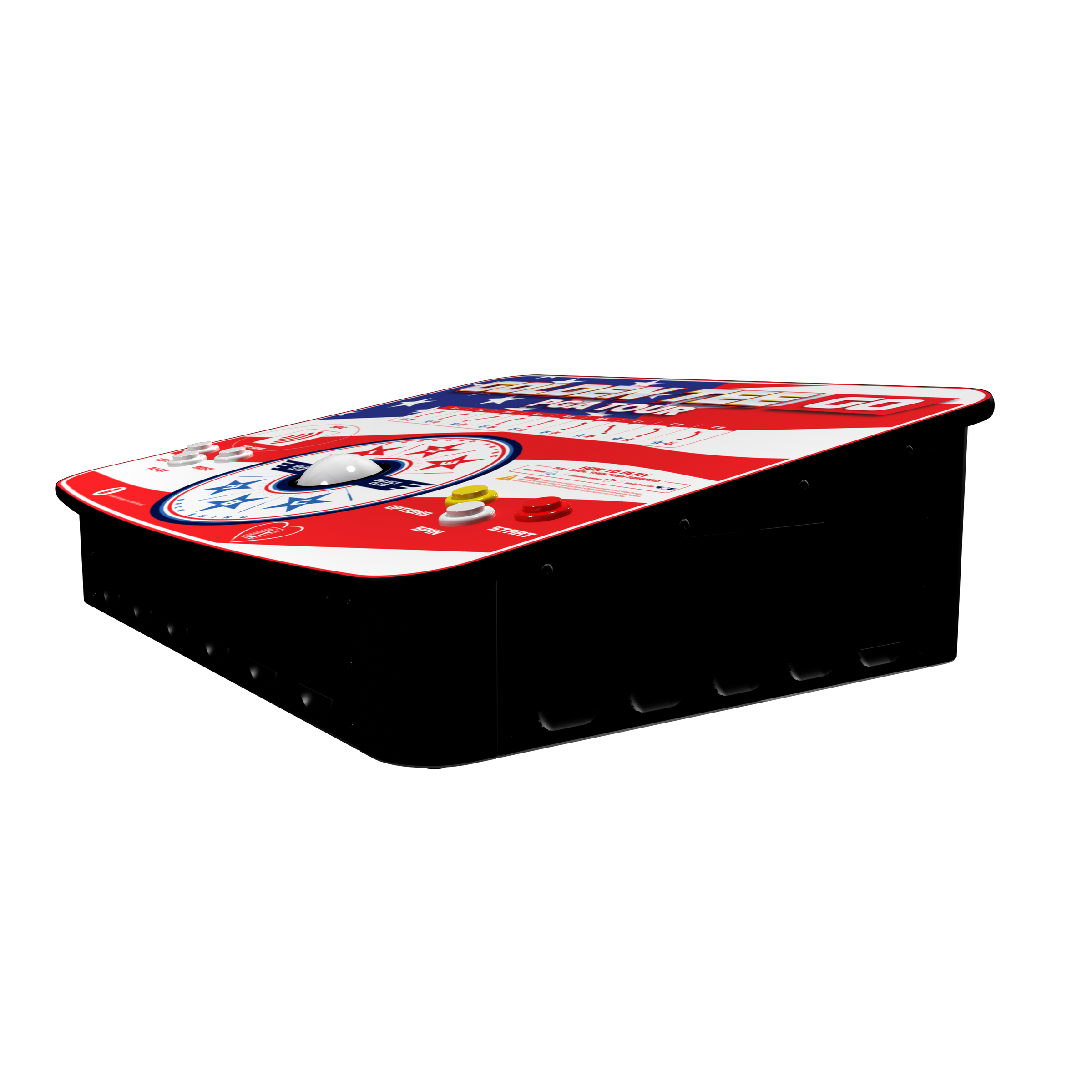 Incredible Technologies Golden Tee GO PGA TOUR: Stars and Stripes Limited Edition arcade panel.