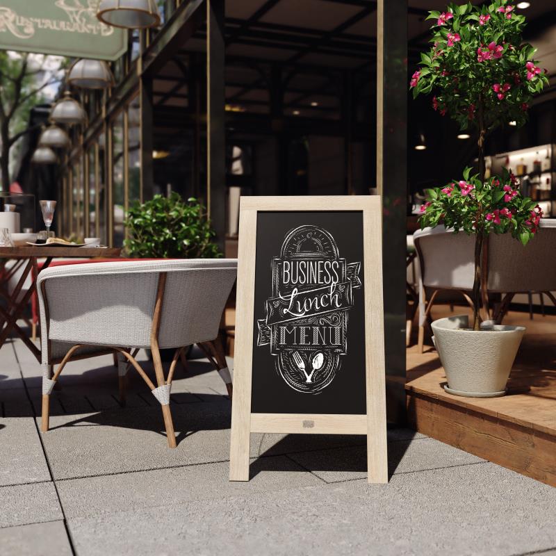 Canterbury 40" x 20" Vintage Wooden A-Frame Magnetic Indoor/Outdoor Chalkboard Sign