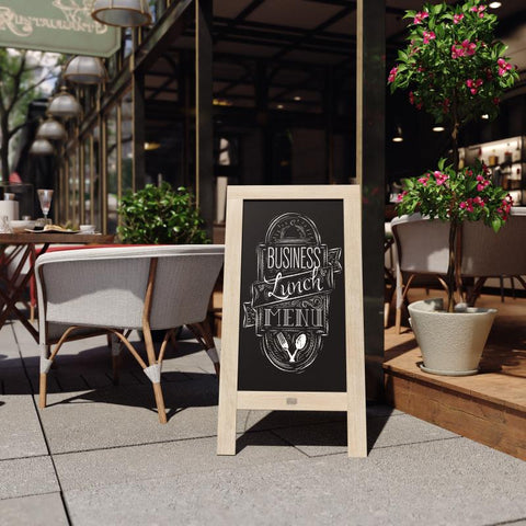 Canterbury 40" x 20" Vintage Wooden A-Frame Magnetic Indoor/Outdoor Chalkboard Sign