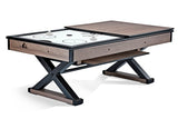 Brunswick Billiards Premier Air Hockey Table with dining top and X-shaped legs for versatility.