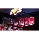 Players compete on the ICE NBA Hoops Matrix arcade game featuring vibrant custom NBA visuals.