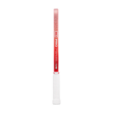 Red and white golf club grip on a white background