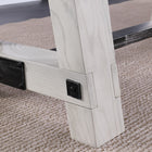 Close-up of Playcraft 16' Yukon Shuffleboard Table in Northern Drift on beige carpet.