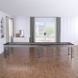 The Playcraft Monaco 12' Shuffleboard Table is a modern highlight for any bright, airy game room.