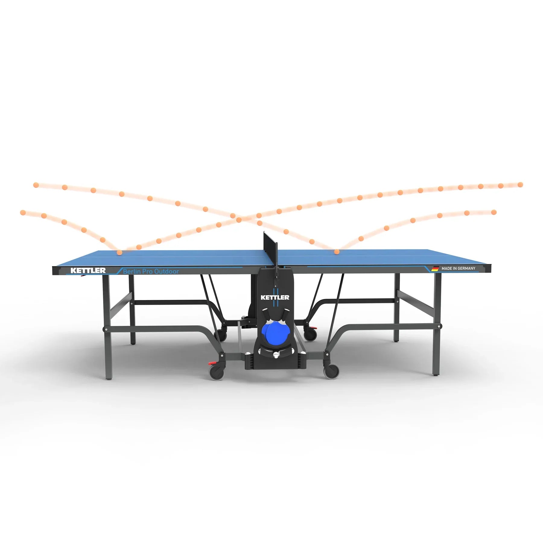 Kettler Berlin Pro Outdoor Table Tennis Table 4-Player Bundle