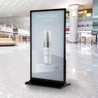 LEDScopic 75" 4K digital kiosk displays a natural gentle skin care ad at the airport.