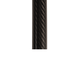 A close-up of a carbon fiber tube showing its characteristic black and dark gray woven pattern, set against a solid white background.