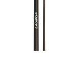 Close-up of a carbon fiber shaft with the LAUNCH logo printed vertically in white and blue, shown against a plain white background.