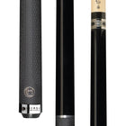 Three close-ups of the Lucasi Hybrid® LHT88 Pool Cue featuring a low deflection shaft and grip.